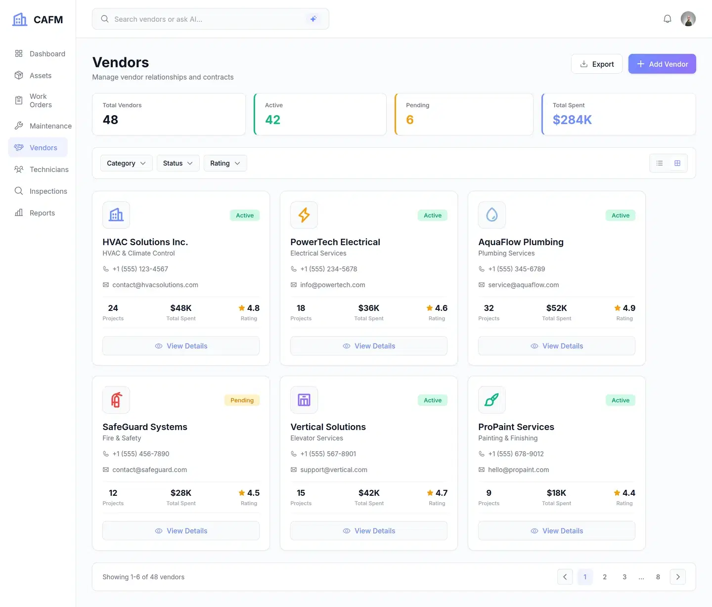AI Facilities Management SaaS Login Page — full authentication & onboarding design generated with Fluvara AI in Figma