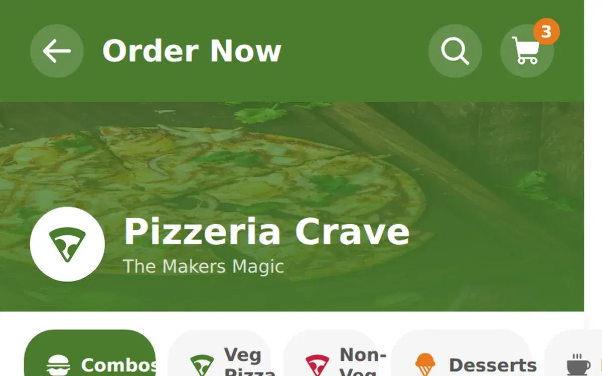 Food Ordering Menu Categories Screen — UI design generated in Figma with AI