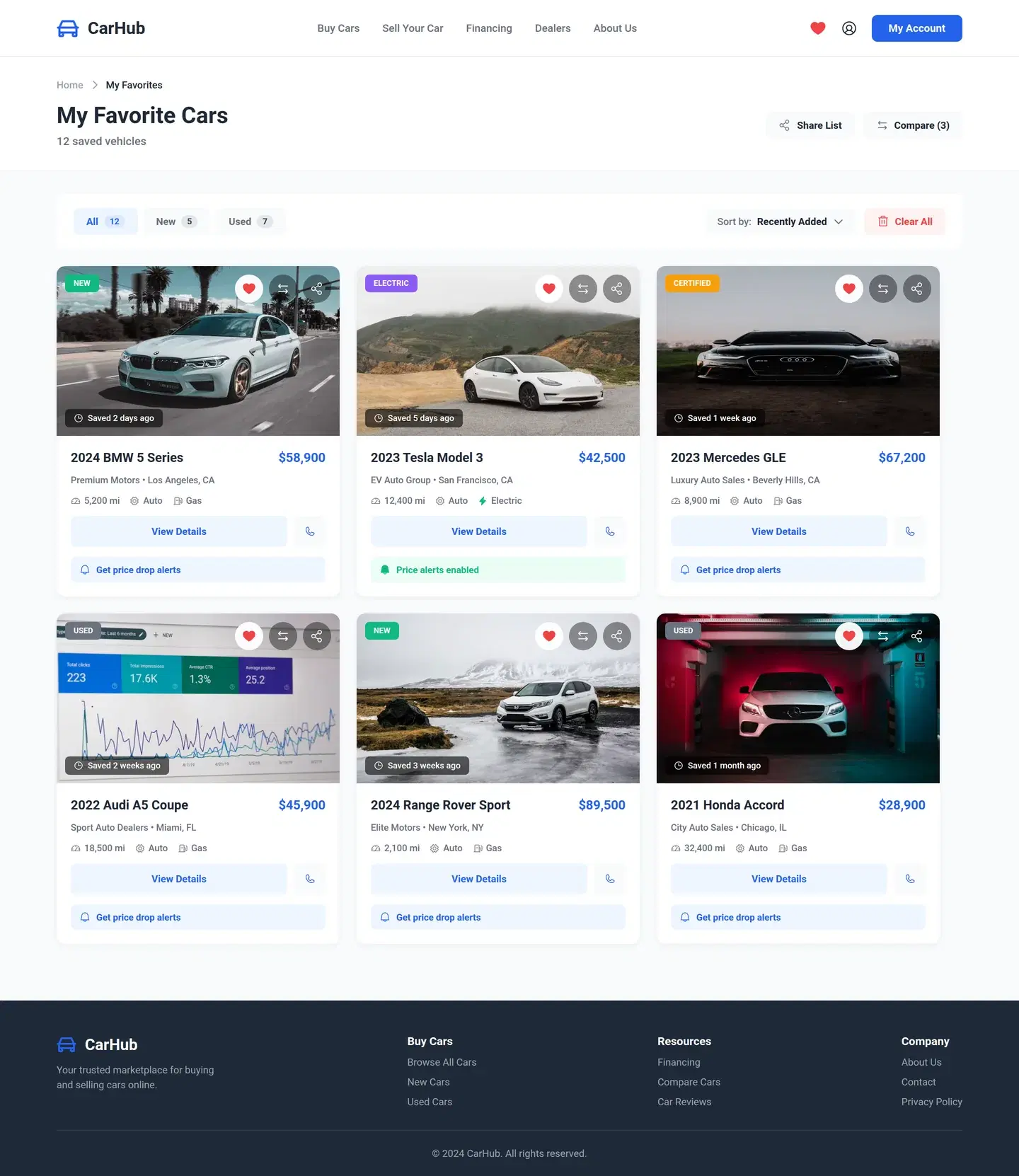 Online Car Store Marketplace Website — full marketplace design generated with Fluvara AI in Figma