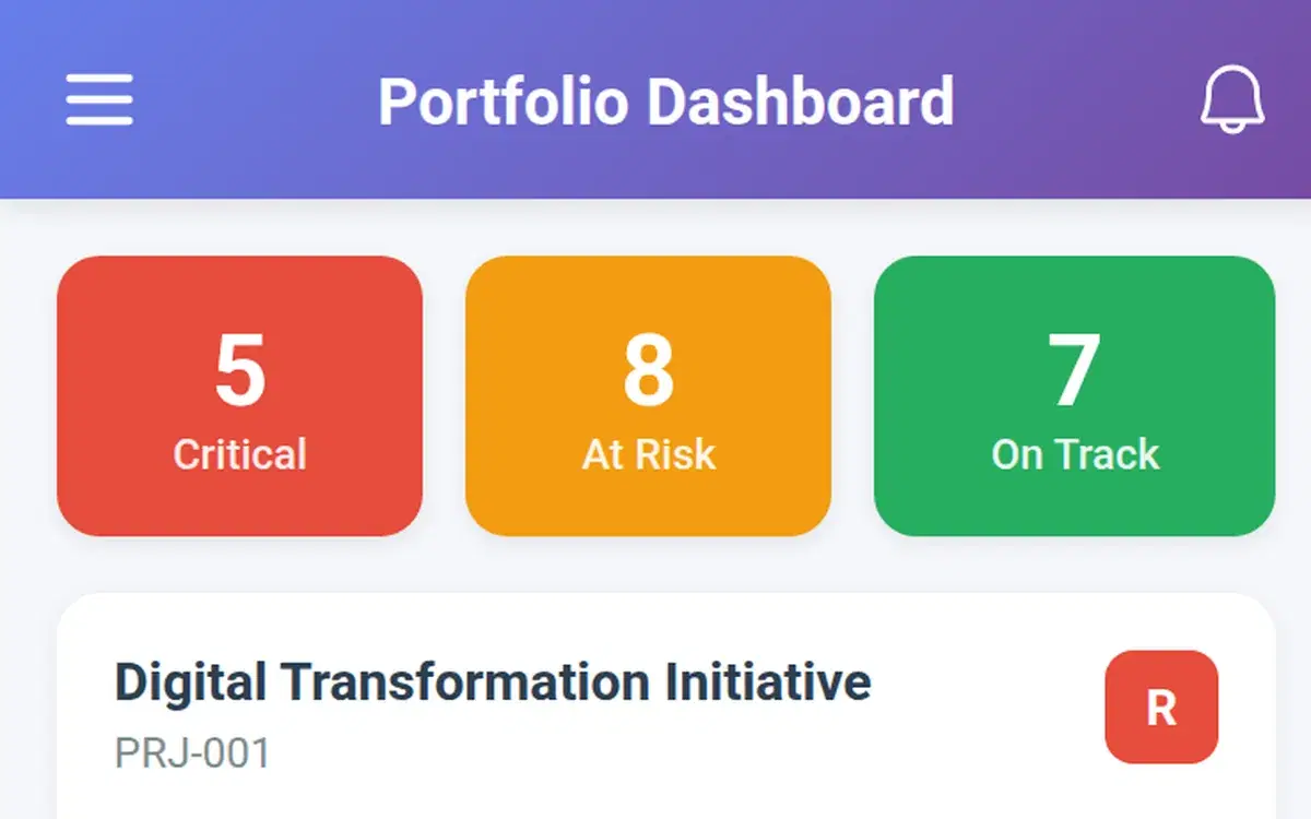 Mobile Project Portfolio Dashboard App — Dashboard & Analytics design generated in Figma with Fluvara AI