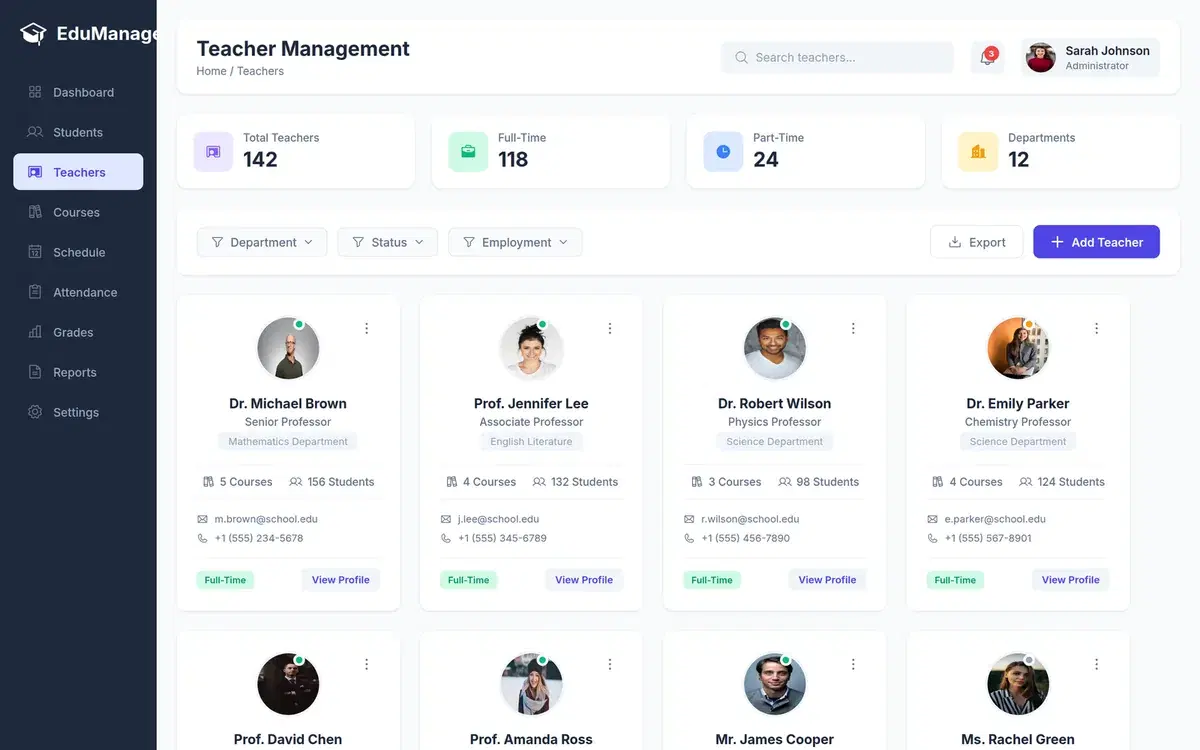Educational Management Dashboard — Dashboard & Analytics design generated in Figma with Fluvara AI
