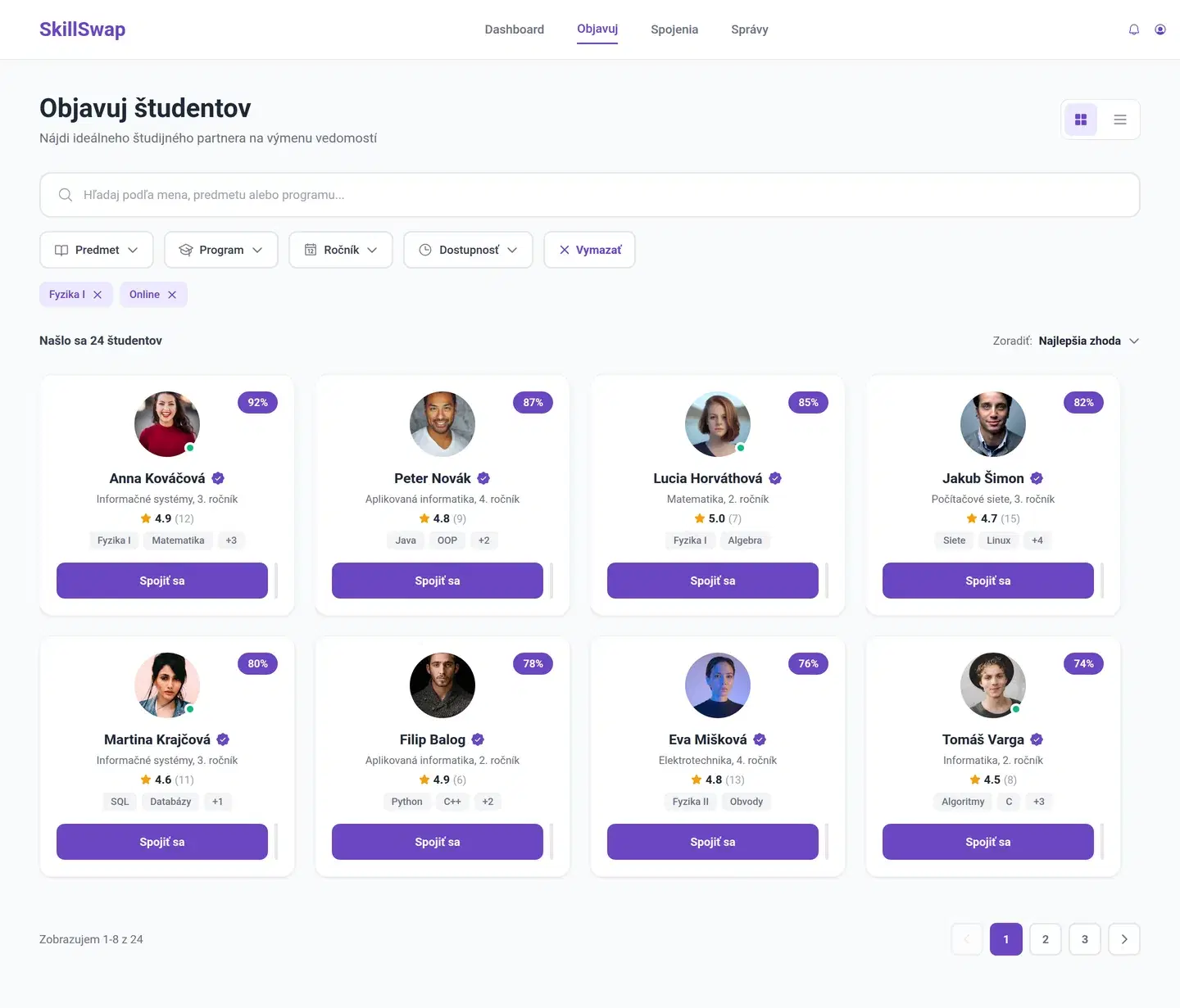 Student Skill Exchange And Tutoring Web App — full education design generated with Fluvara AI in Figma